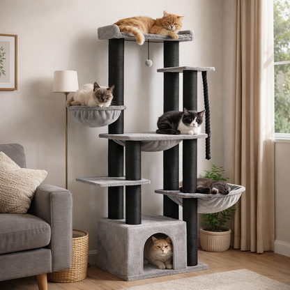 Arbre à chat XXL noir