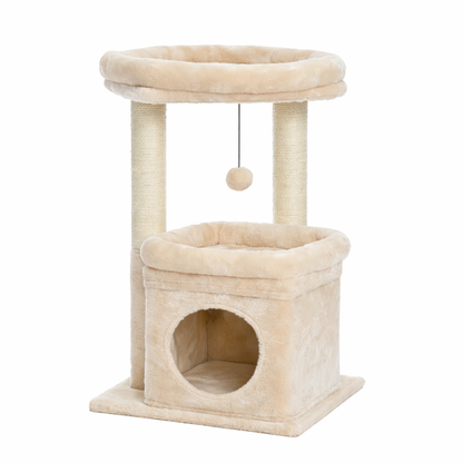 Arbre à chat 2 étages beige