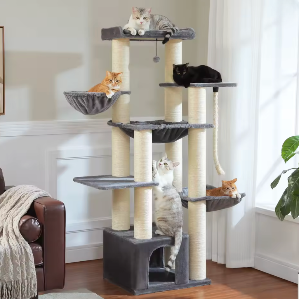 Arbre à chat beige et gris