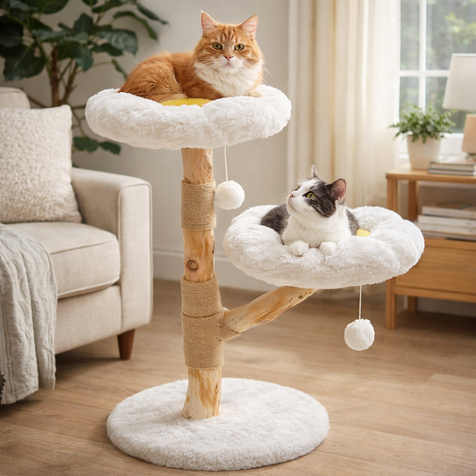 Arbre à chat bois blanc