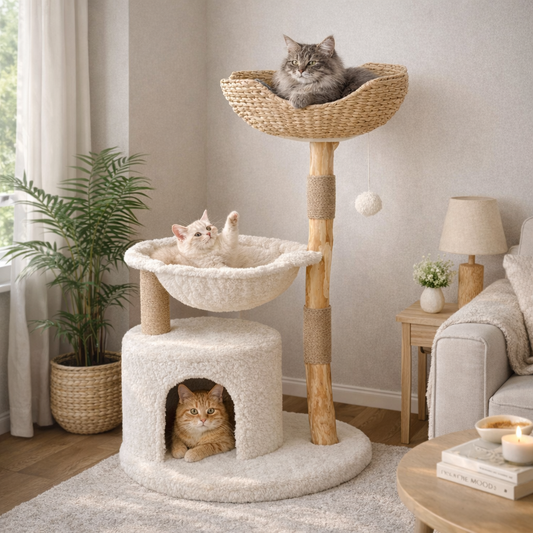 Arbre à chat design blanc