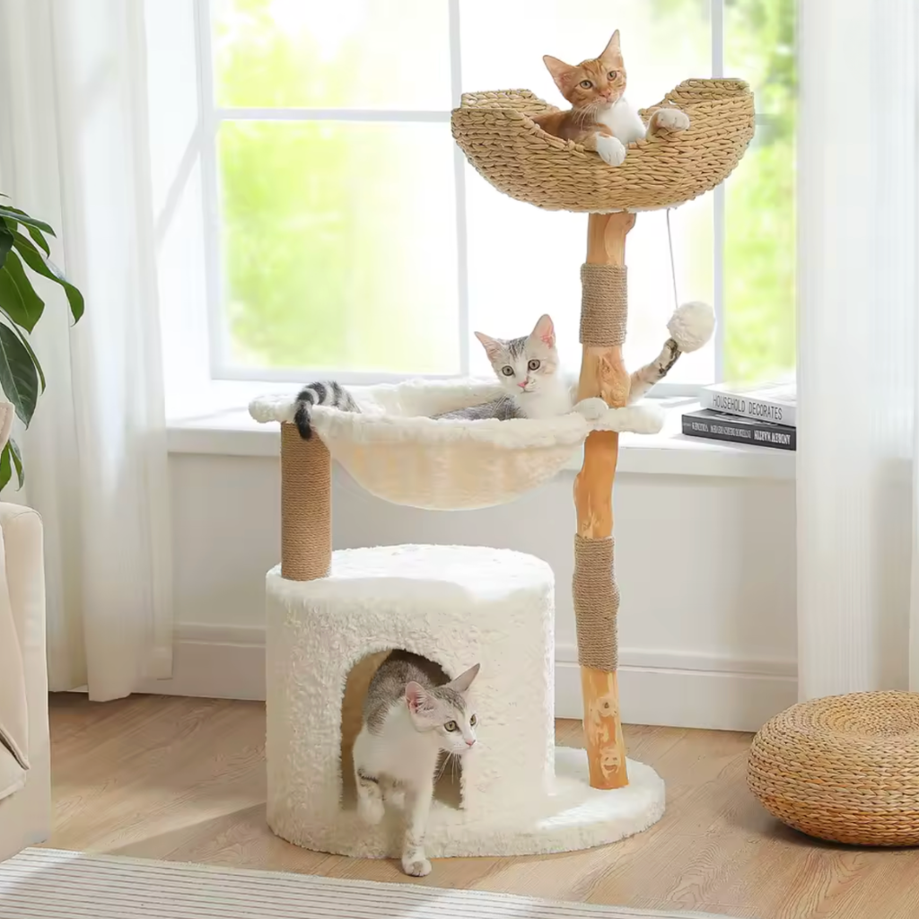 Arbre à chat trois niveaux