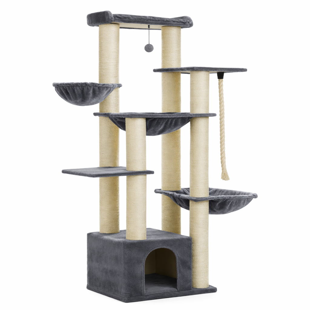 Arbre à chat XXL gris et beige