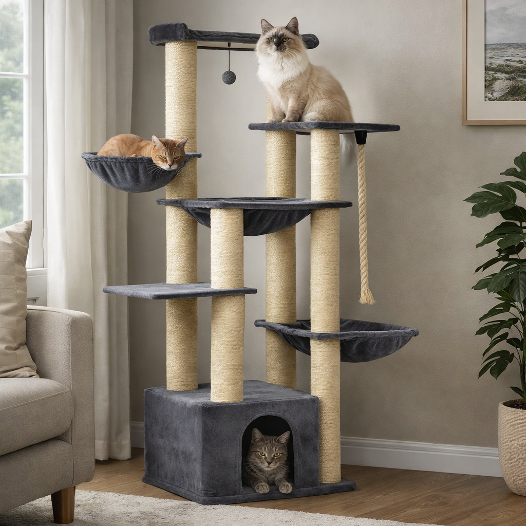 Arbre à chat XXL gris