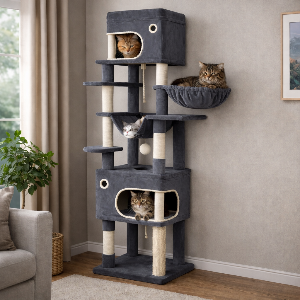 Arbre à chat XXL multi-niveaux marine 1