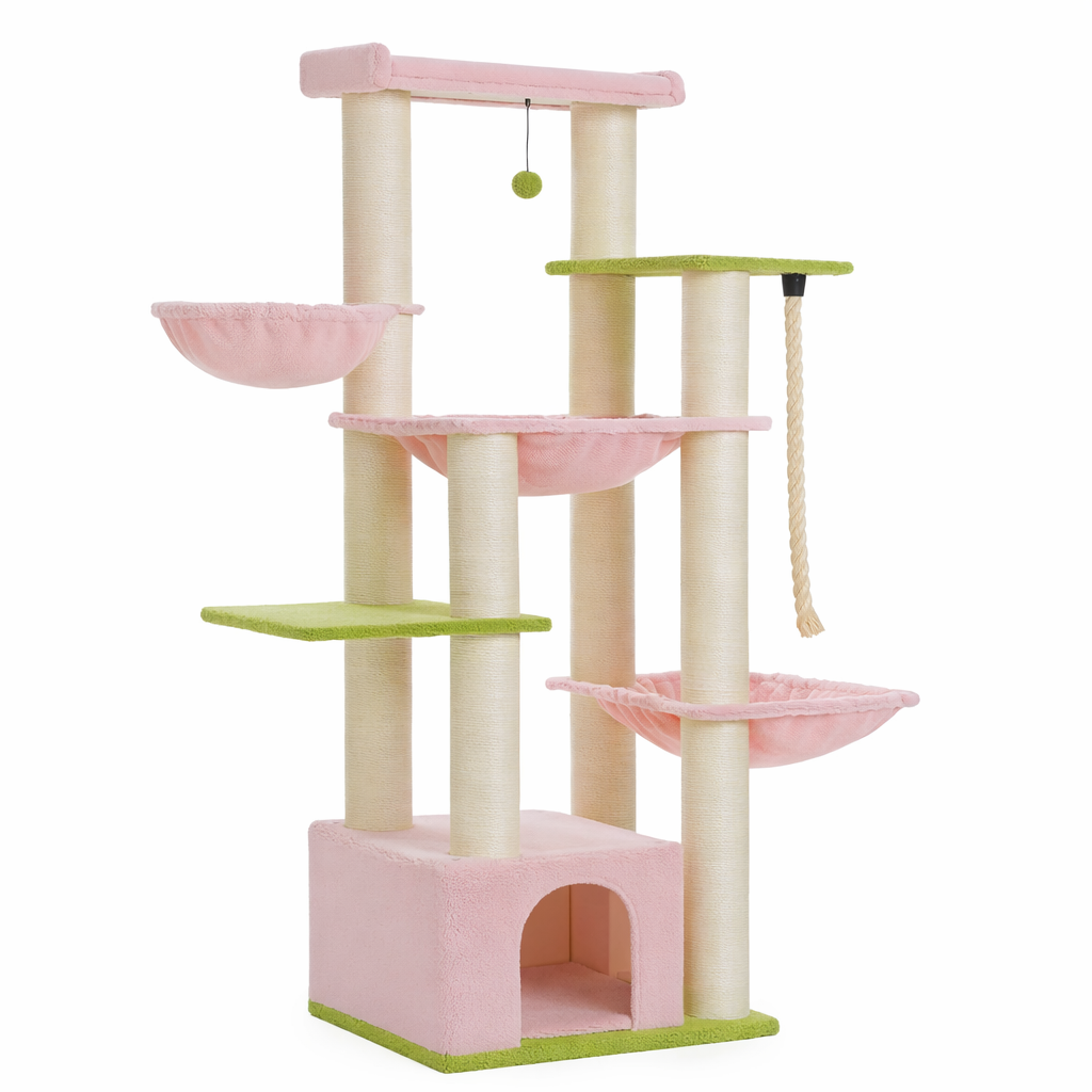 Arbre à chat XXL rose