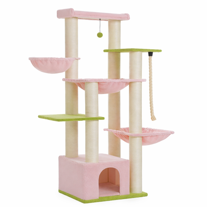 Arbre à chat XXL rose